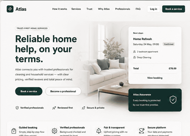 Atlas customer booking experience