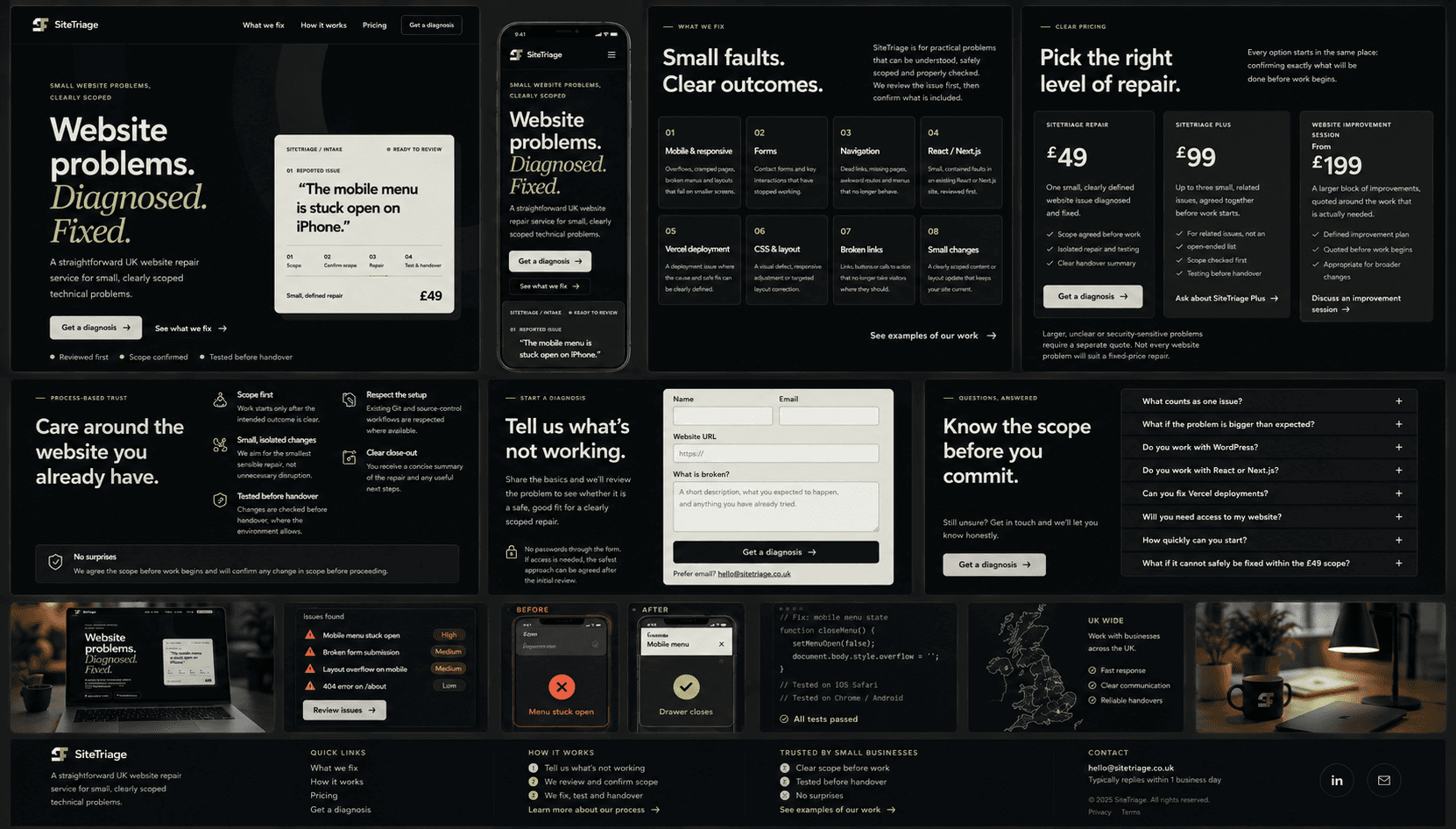 SiteTriage website diagnostics and repair service